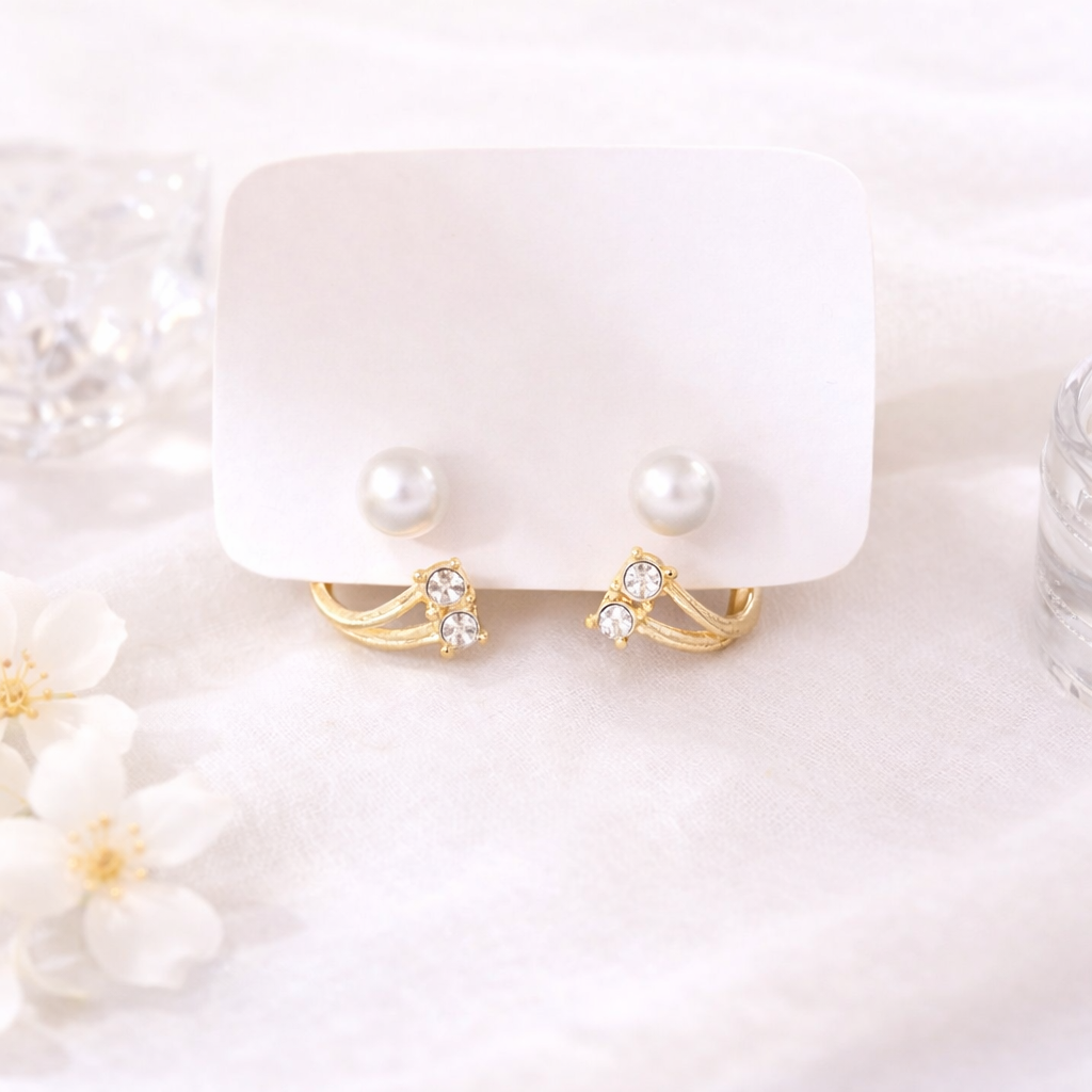 Pearl Ear Cuff Stud Earrings ✨B2F1