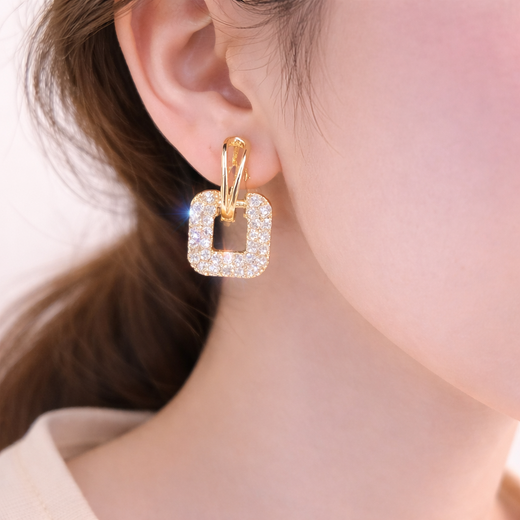 ✨ Luxury Sparkle Square Drop Earrings 💎B2F1
