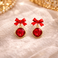 Red Bow Crystal Drop Earrings❤️✨B2F1