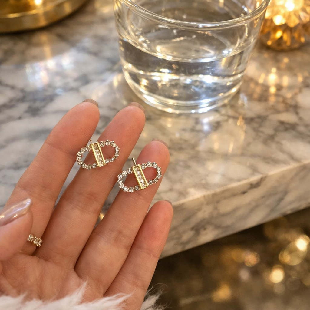 💎 Timeless Diamond Oval Stud Earrings ✨B2F1