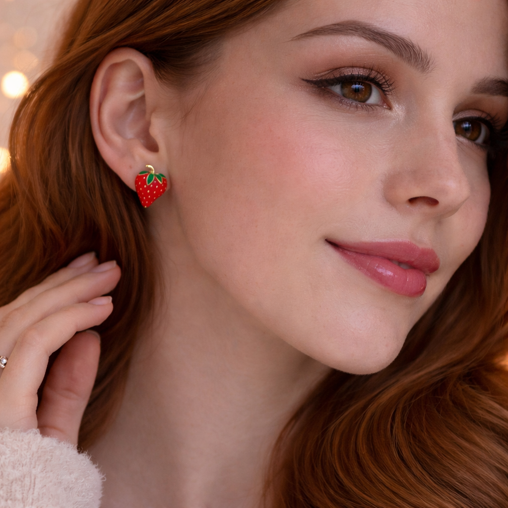 🍓 Cute Strawberry Stud Earrings ✨B2F1