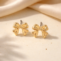 Gold Bow Stud Earrings 🎀✨B2F1