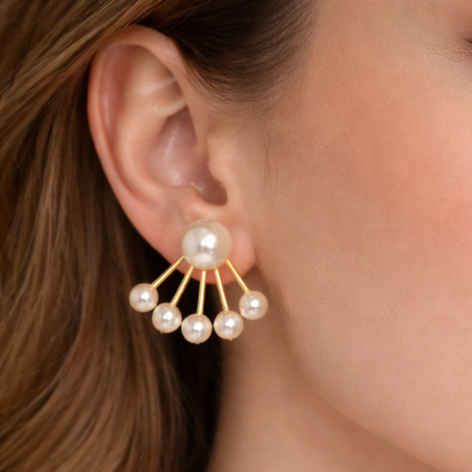 Pearl Fan Stud Earrings🤍✨