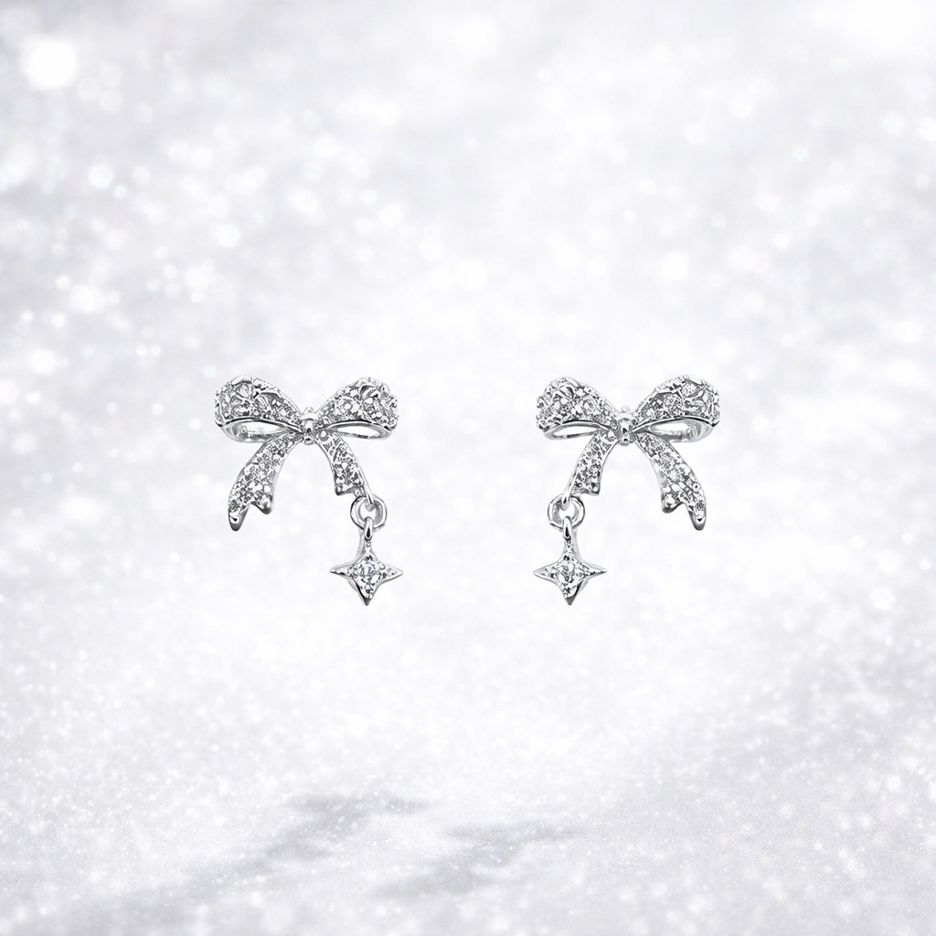 🚩Add on 🎀💎 925 Silver Bow Stud Earrings + bracelet