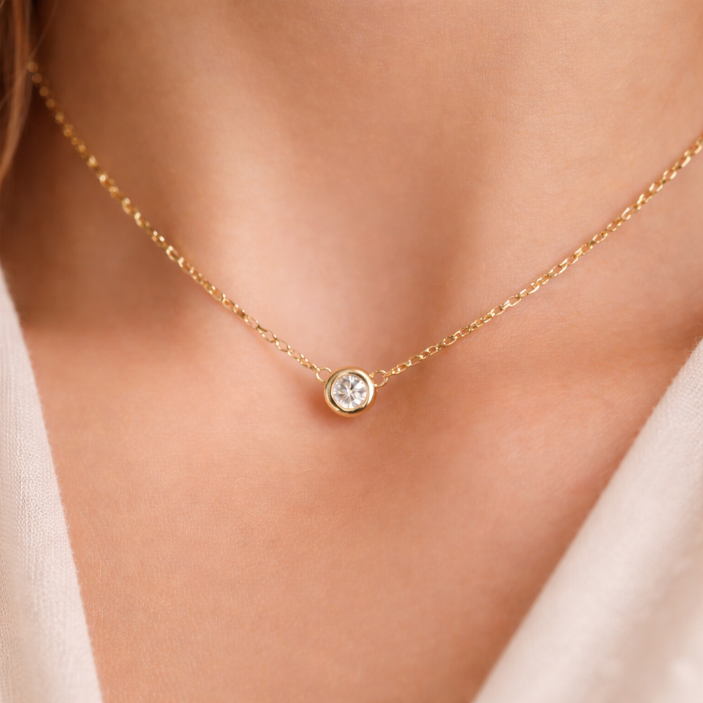 925 Sterling Silver Geometric Zircon 925 Sterling Silver Cable Chain Pendant Necklace