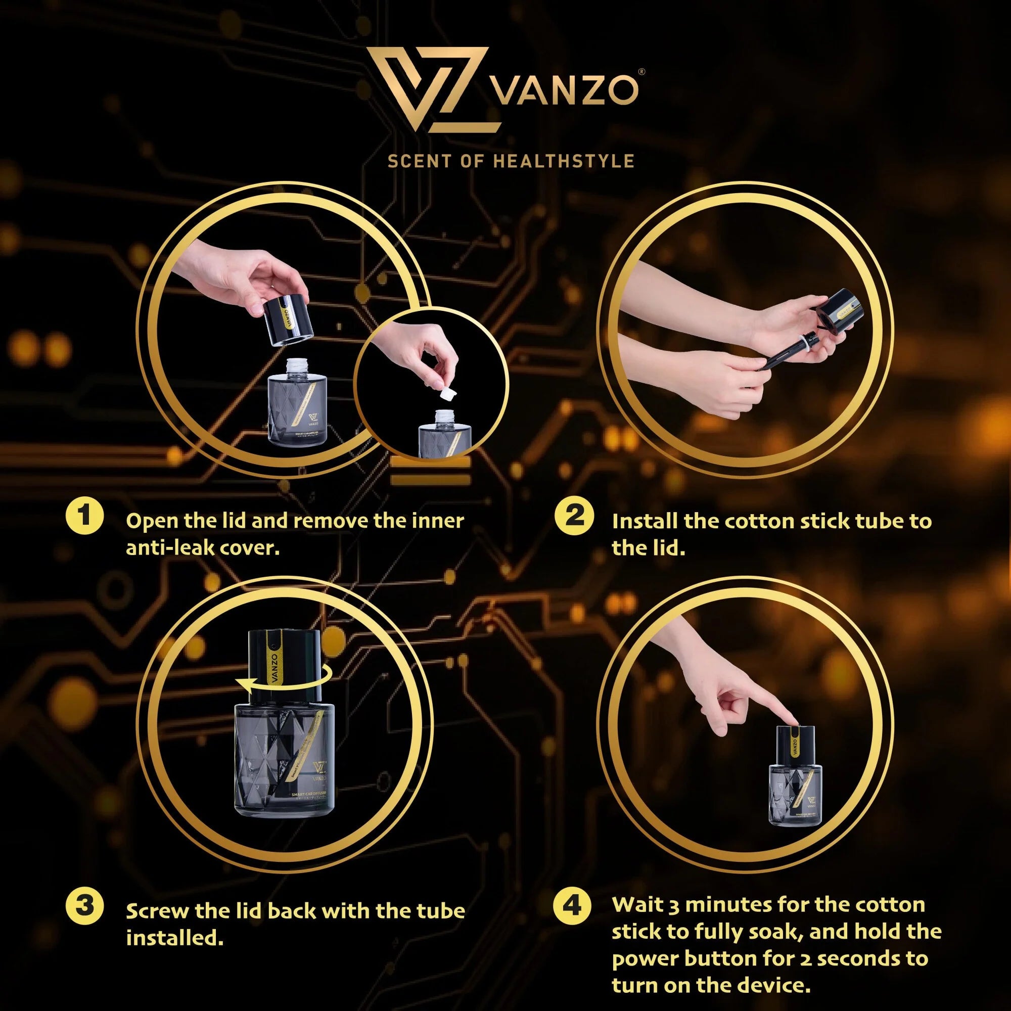 🖤 Secret Musk (120ML) VANZO Smart Car Diffuser ✨🚗- Warm, mysterious
