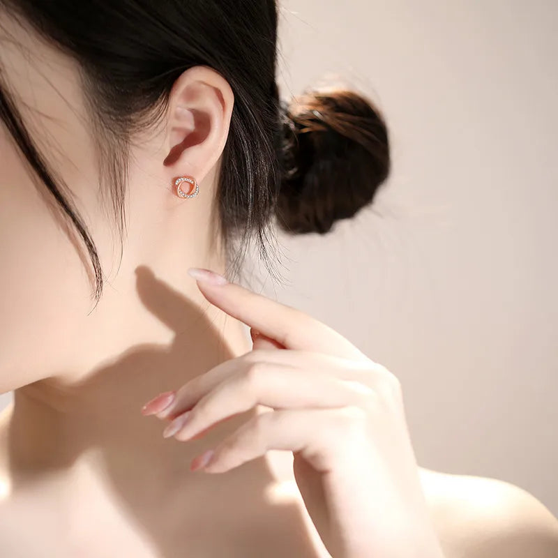 🌸 Rose Gold 925 Sterling Silver Leaf Knot Stud Earrings ✨