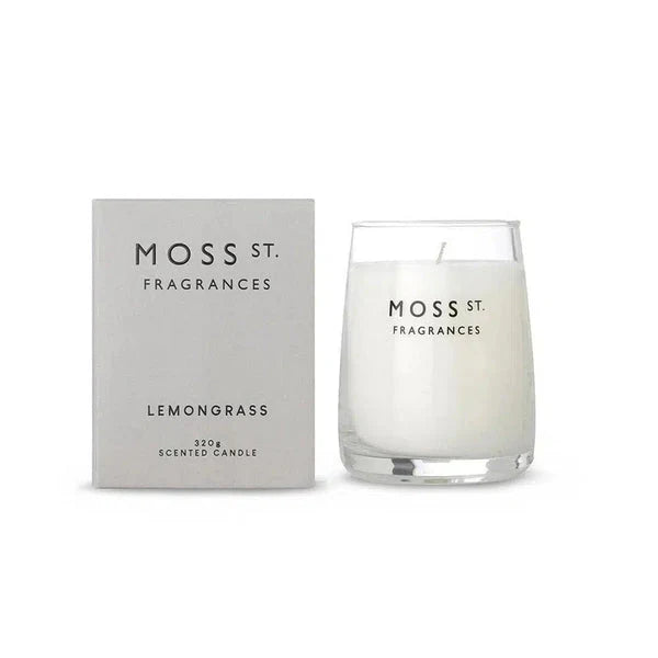 🍋 Lemongrass 320g Soy Candle Moss St. Fragrances 🕯️💫 - Bright, zesty, invigorating