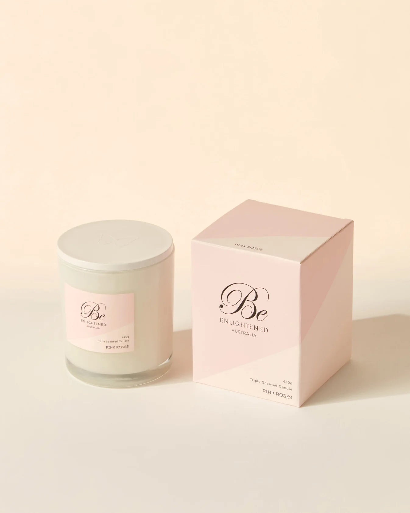 🌸 PINK ROSES TRIPLE SCENTED 2 WICK 420G CANDLE by Be Enlightened 🌹🌼🌿 - soft, powdery, deeply feminine