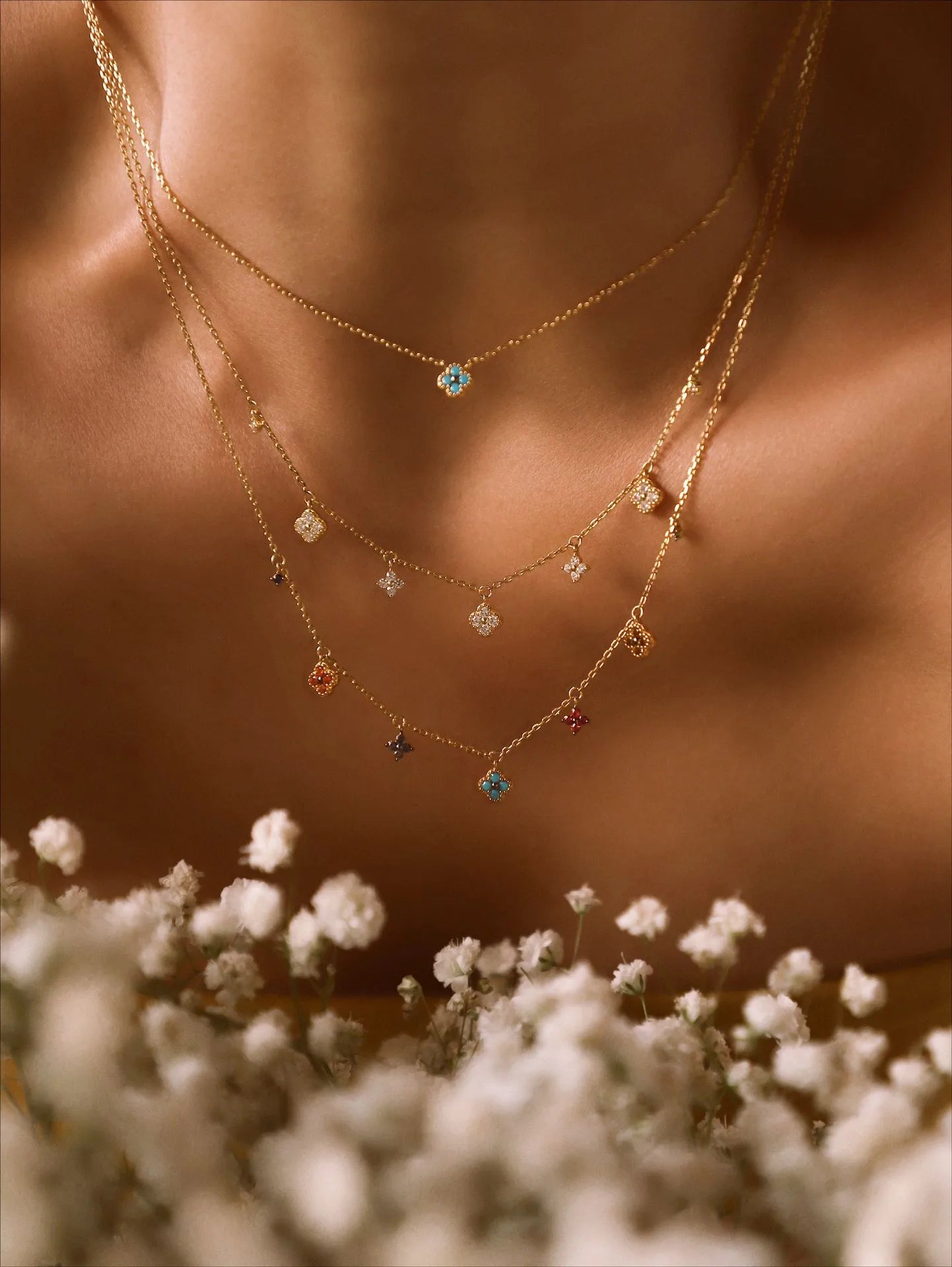 ✨ 925 Sterling Silver 18K Gold Plated Luxury Square Charm Necklace ✨