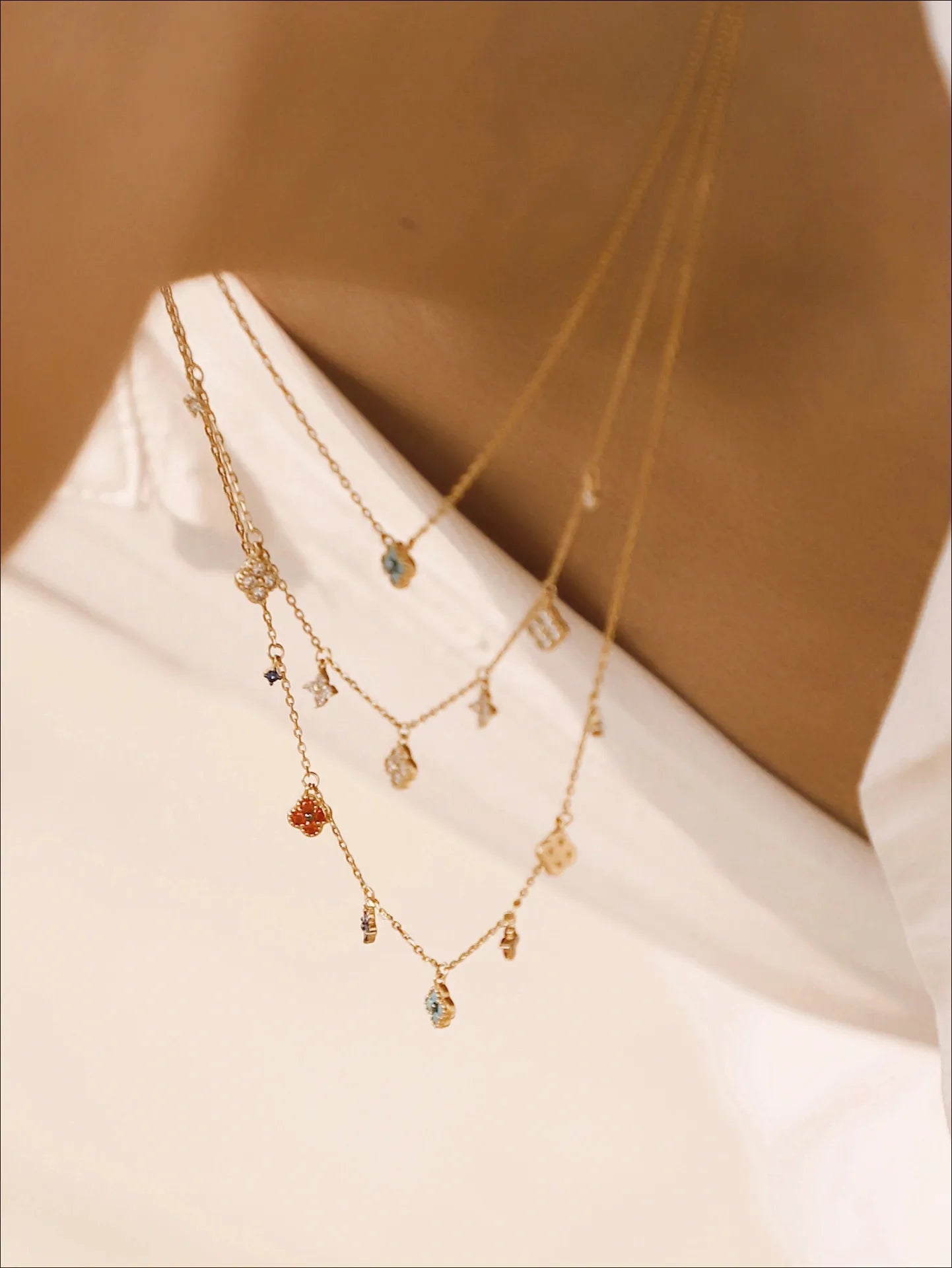 ✨ 925 Sterling Silver 18K Gold Plated Luxury Square Charm Necklace ✨