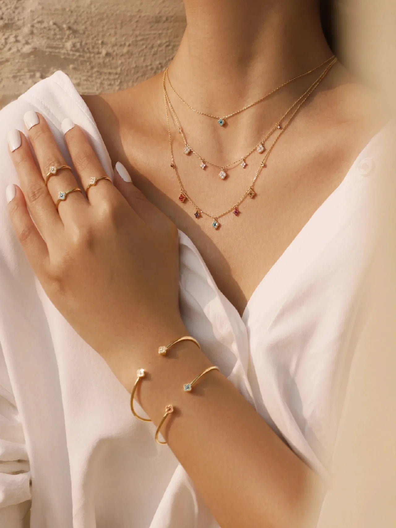 ✨ 925 Sterling Silver 18K Gold Plated Luxury Square Charm Necklace ✨