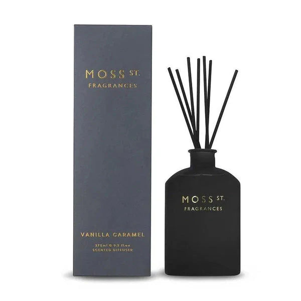 🍮 Vanilla Caramel 275ml Reed Diffuser Moss St. Fragrances 🕊️ - Sweet, velvety, indulgent