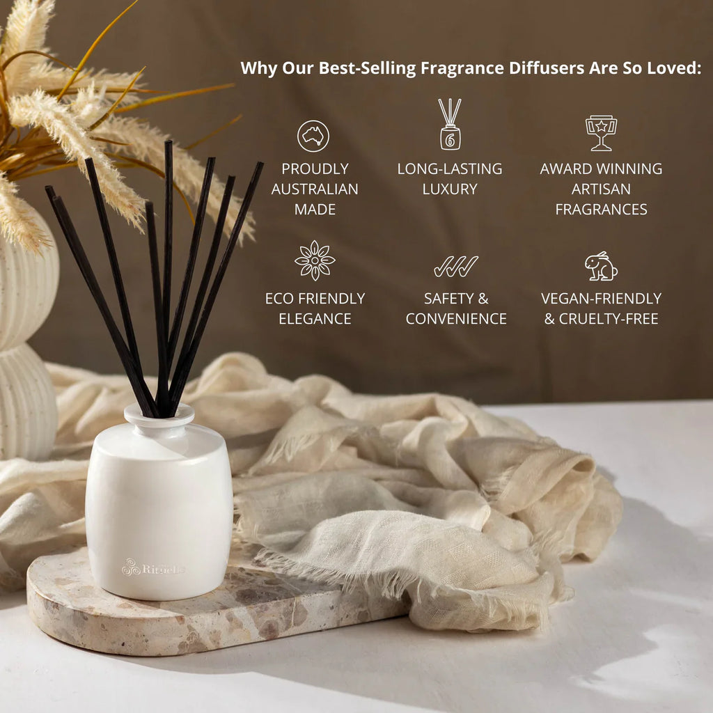 🌊 Crisp Sea Mist, Juniper & Amberwood Fragrance Diffuser Set (220ml) By Urban Rituelle 🌿🪵 - cool, grounding