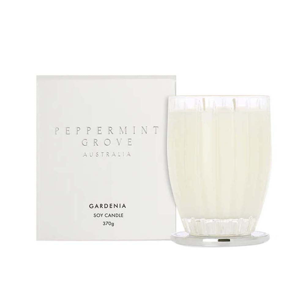 Gardenia Soy Candle 370g Peppermint Grove🌼🕯️✨ - Delicate, nostalgic