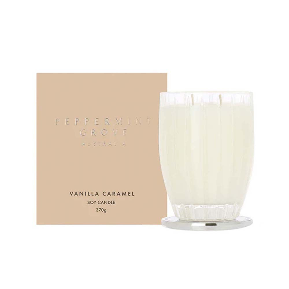 Peppermint Grove Vanilla Caramel Soy Candle 370g – Rich, Warm & Irresistibly Sweet 🍮🕯️