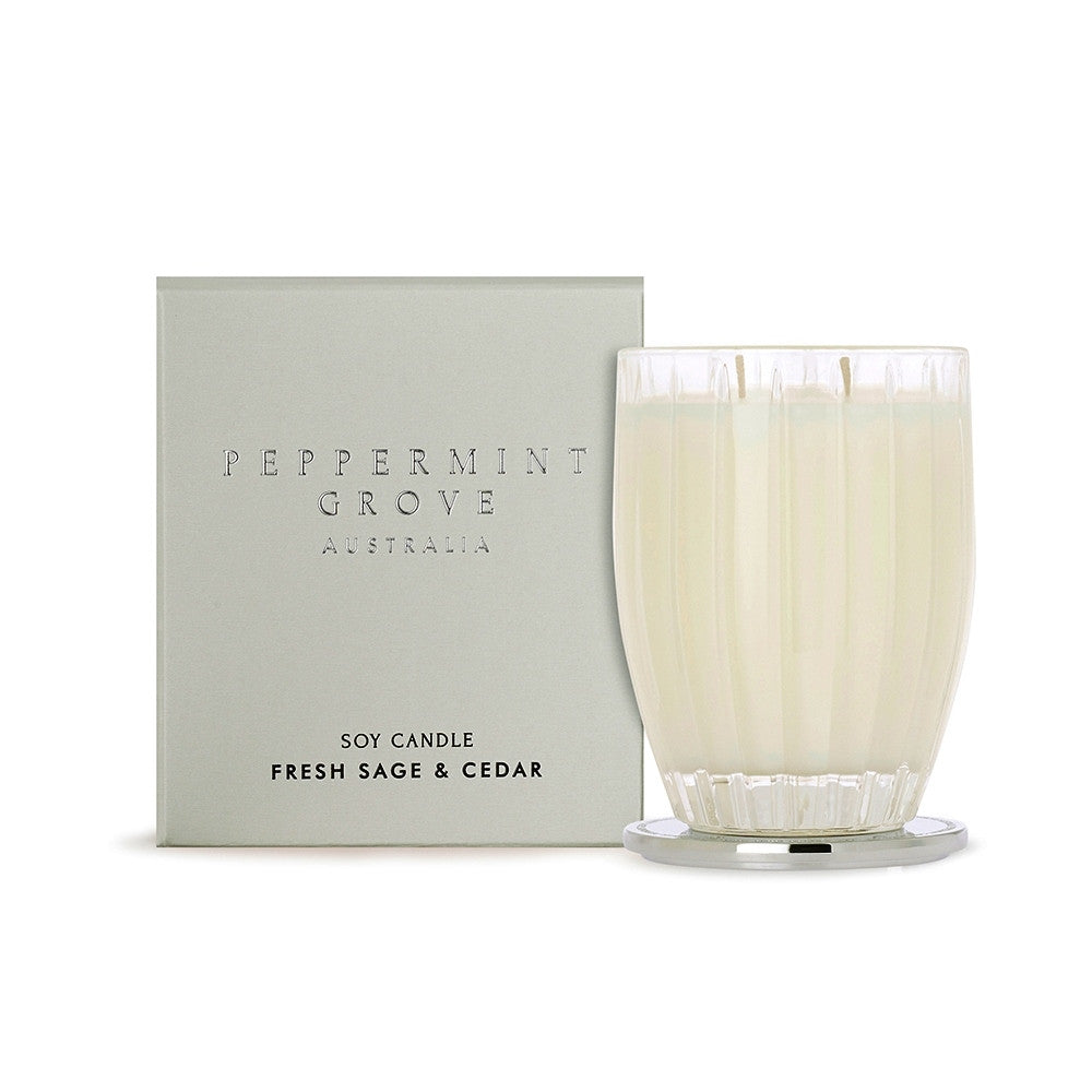 Peppermint Grove Fresh Sage & Cedar Soy Candle 370g 🌿🪵🕯️
